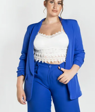 Load image into Gallery viewer, Percy Royal Blue Ruched Sleeve Blazer
