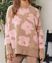 Load image into Gallery viewer, Greyson Mocha and Pink Flower Sweater