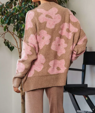 Load image into Gallery viewer, Greyson Mocha and Pink Flower Sweater