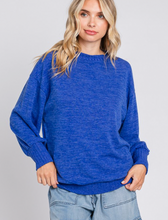 Load image into Gallery viewer, Cassie Royal Blue Crew Neck Sweater