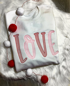 Embroidered Love Valentine Sweatshirt