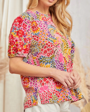 Load image into Gallery viewer, Lana Embroidered Floral Puff Sleeve Top