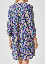 Load image into Gallery viewer, Leah Paisley Wrinkle Free Dress in Navy