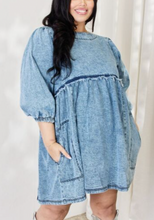 Load image into Gallery viewer, Jana Washed Denim Oversized Babydoll Dress