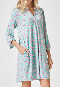 Lorraine Mint & Magenta Wrinkle Free Dress