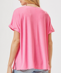 Jackie Wrinkle Free Pink Tee