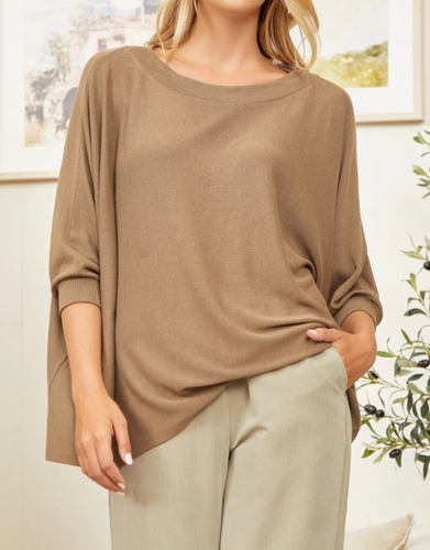 Sierra 3/4 Dolman Sleeve Knit Top