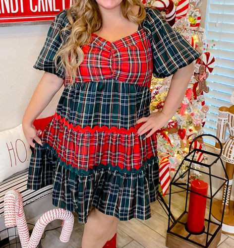 Dinah Mixed Plaid Dress