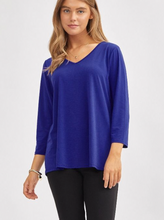 Load image into Gallery viewer, Sally Wrinkle Free V-Neck Top in Royal