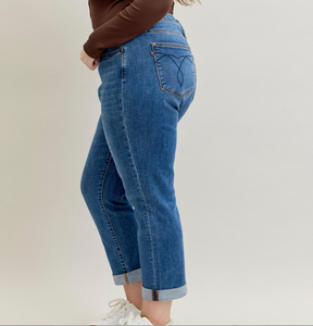 Vintage Wash Boyfriend Jeans
