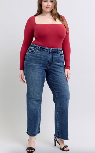 Bestseller! Wide Leg Frayed Hem Jeans