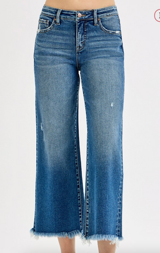 Tummy Control Mid Rise Cropped Flare Jeans