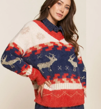 Load image into Gallery viewer, Harper Reindeer Snowflake Sweater