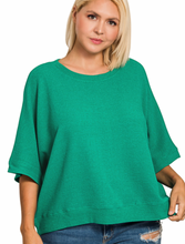 Load image into Gallery viewer, Restocked! Dylan Double Knit Banded Bottom Short Sleeve Top (3 Colors)
