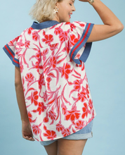 Load image into Gallery viewer, Sophia Floral Split Neck Top