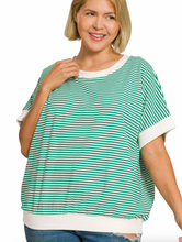 Load image into Gallery viewer, Jessie Striped Contrast Trim Tee (3 Colors)