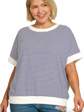 Load image into Gallery viewer, Jessie Striped Contrast Trim Tee (3 Colors)