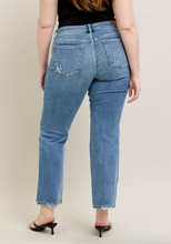 Load image into Gallery viewer, Vintage Wash Boot Cut w/ Destroy Hem