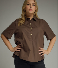 Load image into Gallery viewer, Toni Short Sleeve Brown Top