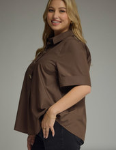 Load image into Gallery viewer, Toni Short Sleeve Brown Top