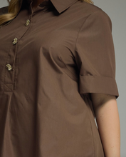 Load image into Gallery viewer, Toni Short Sleeve Brown Top