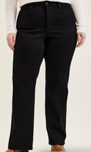 Load image into Gallery viewer, Black Straight Leg Tummy Control Jeans