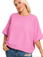 Load image into Gallery viewer, Dylan Double Knit Banded Bottom Short Sleeve Top (4 Colors)