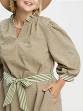 Load image into Gallery viewer, Autumn Stroll Striped Belt Dress