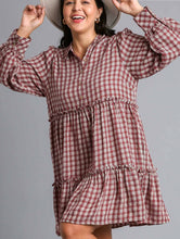 Load image into Gallery viewer, Bailey Plaid Tiered Dress