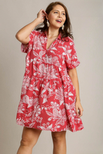 Load image into Gallery viewer, Mollie Mixed Print Tiered Dress in Coral Pink Mix