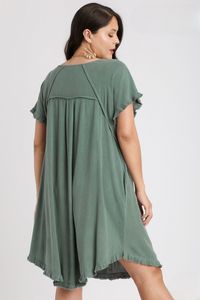 Caroline Linen Fray Pocket Dress (5 colors)