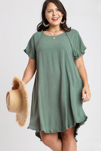 Caroline Linen Fray Pocket Dress (5 colors)