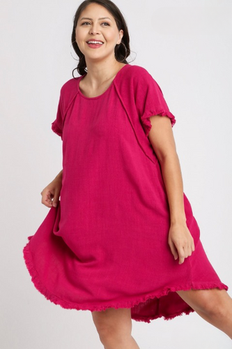 Caroline Linen Fray Pocket Dress (6 Colors)