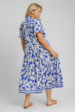 Load image into Gallery viewer, Lana Botanical Garden Midi Dress in Blue