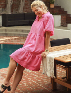 Kayce Bubble Sleeve Scalloped Dress