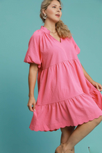 Load image into Gallery viewer, Kayce Bubble Sleeve Scalloped Dress