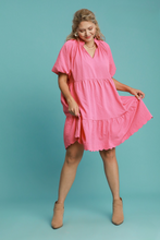 Load image into Gallery viewer, Kayce Bubble Sleeve Scalloped Dress