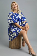 Load image into Gallery viewer, Restocked! Sophie Abstract Print Dress in Royal Blue