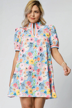 Load image into Gallery viewer, Johnna Floral Dress with Stripe Trim