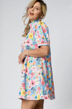 Load image into Gallery viewer, Johnna Floral Dress with Stripe Trim
