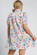 Load image into Gallery viewer, Johnna Floral Dress with Stripe Trim