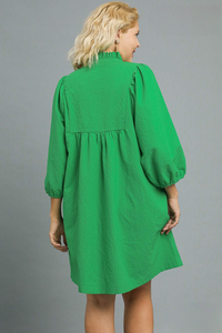 Restocked! Taylor Textured Puff Sleeve Babydoll Dress
