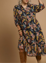 Load image into Gallery viewer, Restocked! Margo Mixed Floral Tiered Midi Dress