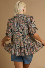 Load image into Gallery viewer, Ella Paisley Peplum Top
