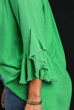 Load image into Gallery viewer, Liza Linen Layered Ruffle Sleeve Top