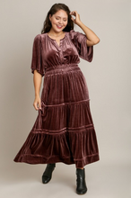 Load image into Gallery viewer, Palmer Tiered Velvet Maxi