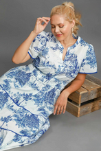 Load image into Gallery viewer, Sutton Blue Toile Tiered Maxi