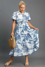 Load image into Gallery viewer, Sutton Blue Toile Tiered Maxi