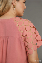 Load image into Gallery viewer, Elsie Circle Cutwork Sleeve Top in Lt. Mauve