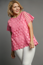 Load image into Gallery viewer, Quinn Dot Overlay Top in Bubble Gum Pink